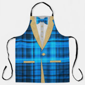 おもしろいマドラス金ゴールドグリッタートゥキセドブルーボウタイ エプロン (正面)