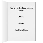 おもしろいマネー救ズクーポンスワップ招待状ソーシャルおもしろい (内側 (右))