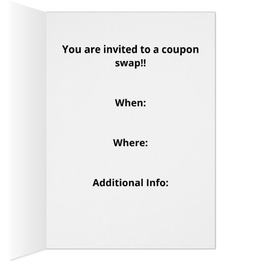 おもしろいマネー救ズクーポンスワップ招待状ソーシャルおもしろい (内側 (右))