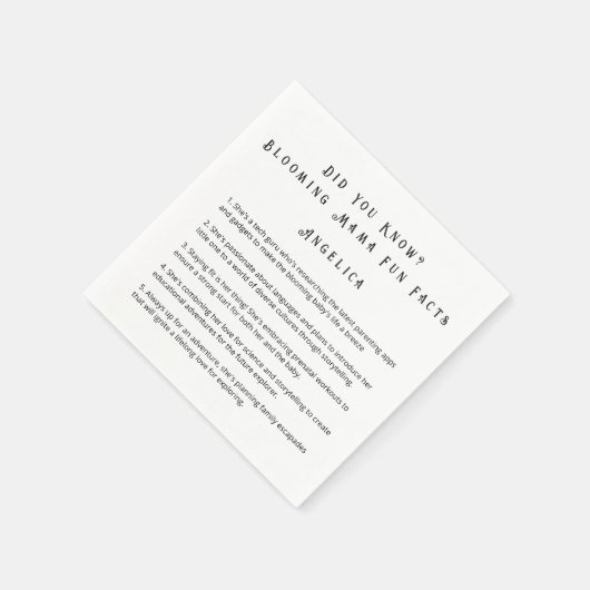 おもしろいママの事実ベビーシャワーを知ってた スタンダードカクテルナプキン (角)