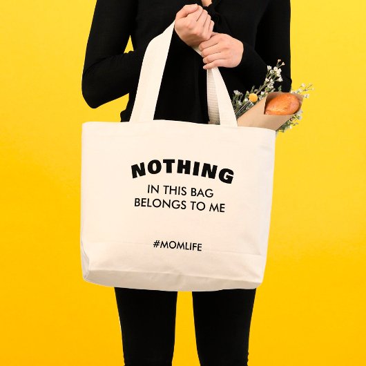 おもしろいママ文字モーライフはっきりしたタイポグラフィマママギフト ラージトートバッグ