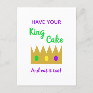 おもしろいマルディグラはキングケーキを持っ食べても ポストカード