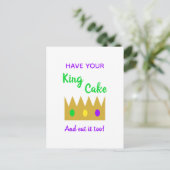 おもしろいマルディグラはキングケーキを持っ食べても ポストカード (スタンド正面)