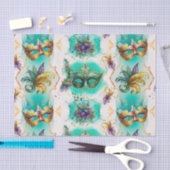 おもしろいマルディグラスマスク 薄葉紙 (クラフト)