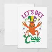 おもしろいマルディグラ　Let's Get Cray カエルの王様 ギフト 招待状 (正面/裏面)