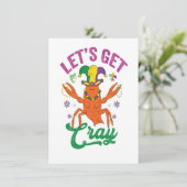 おもしろいマルディ・グラ　Let's Get Cray  カニエビ ギフト 招待状 (スタンド正面)