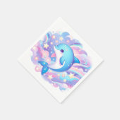 おもしろいマンガのイルカの赤ちゃんシャワー スタンダードカクテルナプキン (角)