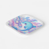 おもしろいマンガのイルカの赤ちゃんシャワー ペーパープレート (傾斜あり)