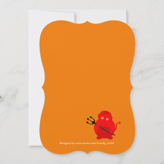 おもしろいマンガのハロウィーンの化け物の衣装パーティーグループ 招待状 (裏面)