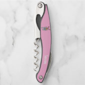 おもしろいマンガの白いバニーで黒いボウタイピンク ソムリエナイフ (正面)