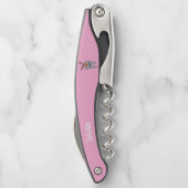 おもしろいマンガの白いバニーで黒いボウタイピンク ソムリエナイフ (裏面)