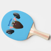 おもしろいマンガイラストレーション 卓球ラケット (横)
