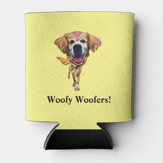 おもしろいマンガゴールデンレトリバークーラーボックス 缶クーラー (正面)