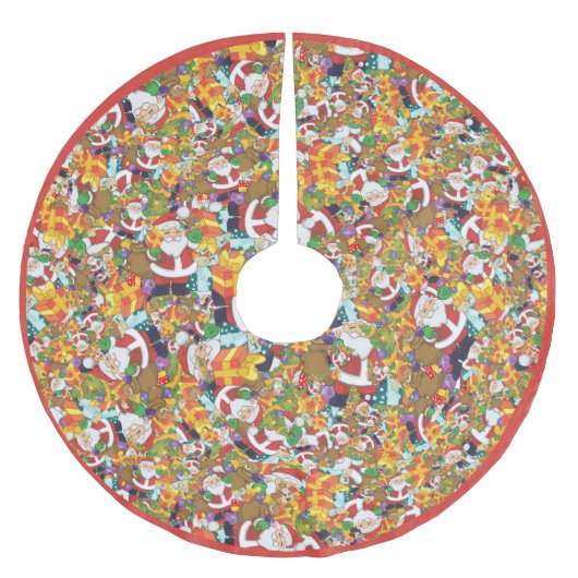 おもしろいマンガサンタクロース抱き枕 ブラッシュドポリエステルツリースカート (正面)