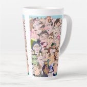 おもしろいマンガスタイル女性&男性 カフェラテマグ (右アングル)