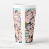 おもしろいマンガスタイル女性&男性 カフェラテマグ (正面)