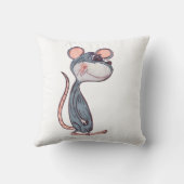 おもしろいマンガマウスかわいい齧歯動物キャラクターデザイン クッション (裏面)