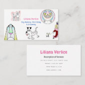 おもしろいマンガ犬のウォーカーペットシッターの名刺 名刺 (正面/裏面)