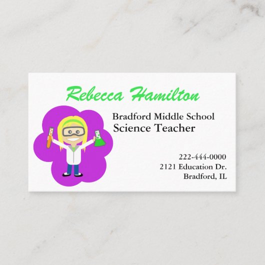 おもしろいマンガ科学先生の名刺 名刺 (正面)