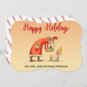 おもしろいマンガ・サンタがギフトファンシーカット シーズンカード (正面/裏面)