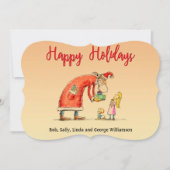 おもしろいマンガ・サンタがギフトファンシーカット シーズンカード (正面)