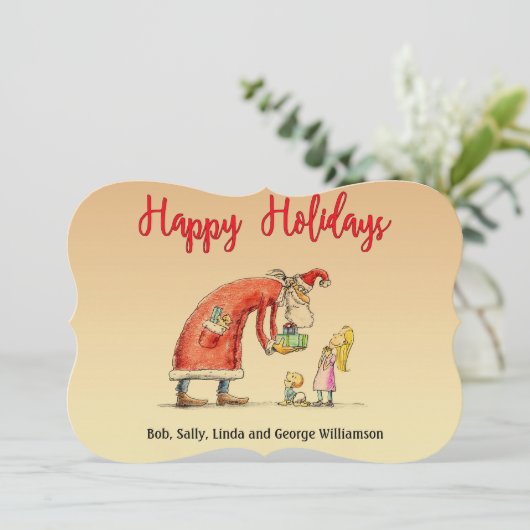 おもしろいマンガ・サンタがギフトファンシーカット シーズンカード (スタンド正面)