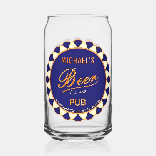 おもしろいマンケイブビールボトルキャップビール缶グラス ガラス缶 (正面)