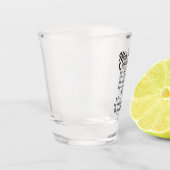 おもしろいマンケーブ電話料金ワードアート ショットグラス (左)