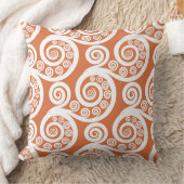 おもしろいマンダリン&ホワイトファーンフロンドスワール装飾用クッション クッション (ブランケット)