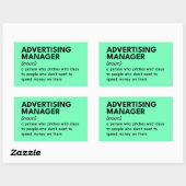 おもしろいマーケティングマネージャの定義 長方形シール (シート)