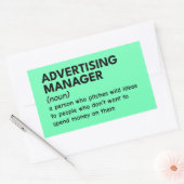 おもしろいマーケティングマネージャの定義 長方形シール (封筒)