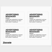 おもしろいマーケティングマネージャの定義 長方形シール (シート)