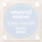 おもしろいマーチャントバンカーウォールプラークスタイル ガラスコースター (裏面)