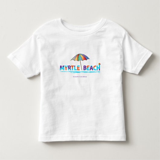 おもしろいマートルビーチSC夏グラフィックかわいい トドラーTシャツ (正面)