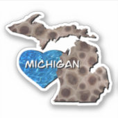 おもしろいミシガン素晴らし湖州ペトスキー石 シール (正面)