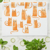 おもしろいミジンジャーキャット キッチンタオル (折り畳み)