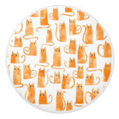 おもしろいミジンジャーキャット セラミックノブ (正面)