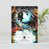 おもしろいミスティックバタフライ誕生日 招待状 (スタンド正面)