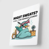 おもしろいミッドナイトカーディオスクエアウォールクロック スクエア壁時計 (傾斜)