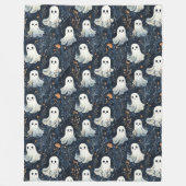 おもしろいミッドナイト幽霊 フリースブランケット (正面)