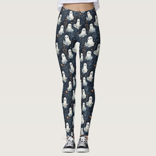 おもしろいミッドナイト幽霊 レギンス (正面)
