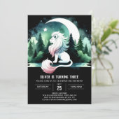 おもしろいミニマリストライオン誕生日 招待状 (スタンド正面)