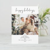 おもしろいミニマルタイポグラフィ白黒クリスマスフォト シーズンカード (スタンド正面)