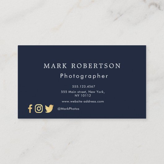 おもしろいミニマル写真家の名刺 名刺 (裏面)