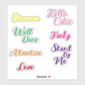 おもしろいミニマル可愛いタイポグラフィカスタムカットビニル シール (シート)