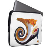 おもしろいミュージカルアート金魚パーソナライズされた猫 ラップトップスリーブ (正面右)