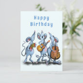 おもしろいミュージカルマウスバンド誕生日カード (スタンド正面)