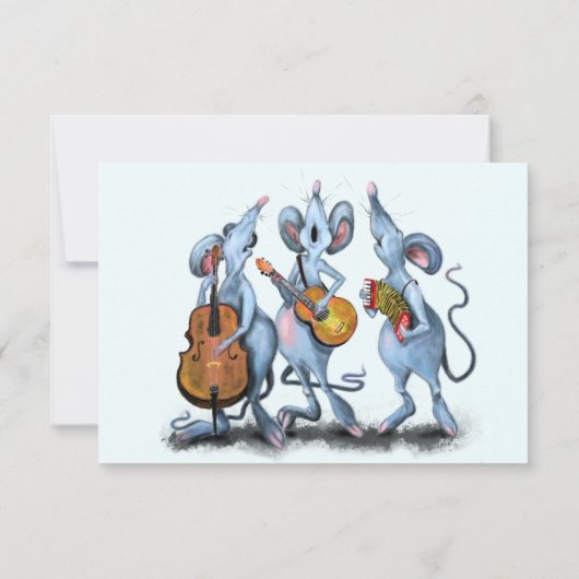 おもしろいミュージカルマウスバンド誕生日カード (裏面)