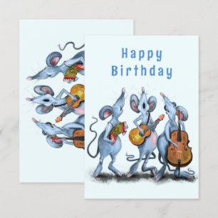おもしろいミュージカルマウスバンド誕生日カード