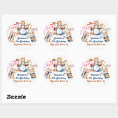 おもしろいミュージカル猫カラオケ子供の誕生日パーティー ラウンドシール (シート)